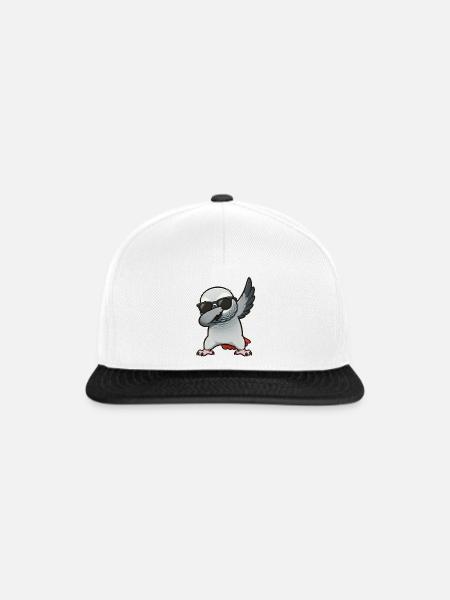 Dabbing Graupapagei - Snapback Cap - Weiß/Schwarz