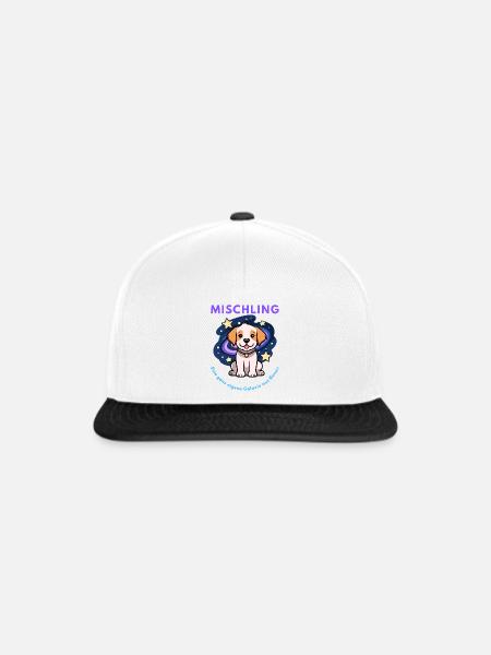 Mischling Design 3 - Snapback Cap - Weiß/Schwarz