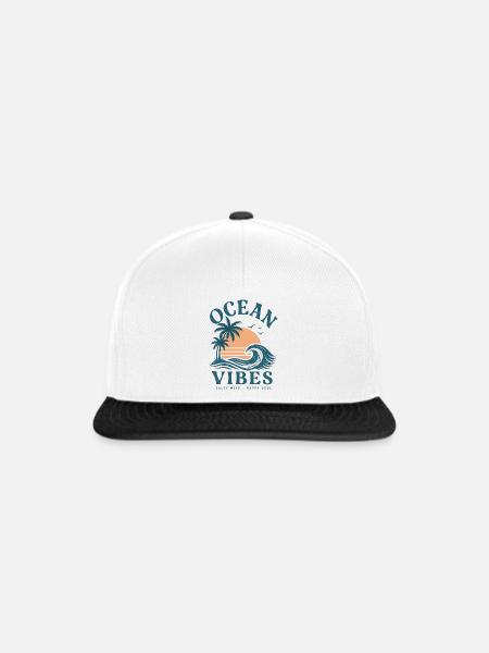 Ozeanische Sonnenuntergangs-Vibes - Snapback Cap - Weiß/Schwarz