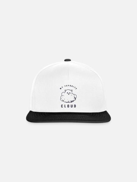 Meine Lieblingswolke - Zwergspitz - Snapback Cap - Weiß/Schwarz