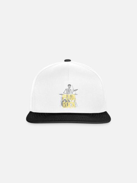 Punkrock-Skeleton-Schlagzeuger - Snapback Cap - Weiß/Schwarz