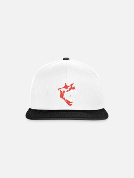 Wütender Skull - Snapback Cap - Weiß/Schwarz