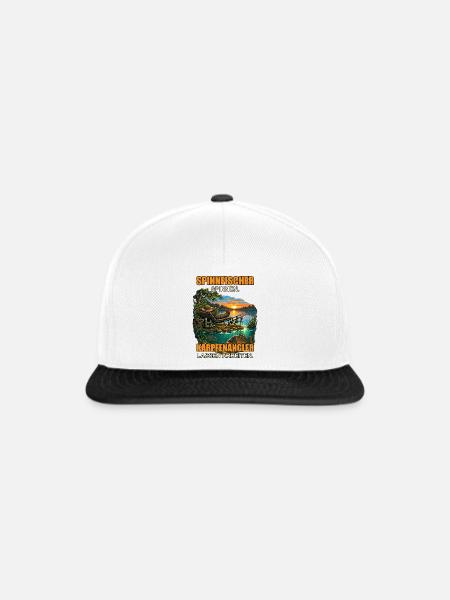 Karpfenangler lassen arbeiten - Snapback Cap - Weiß/Schwarz