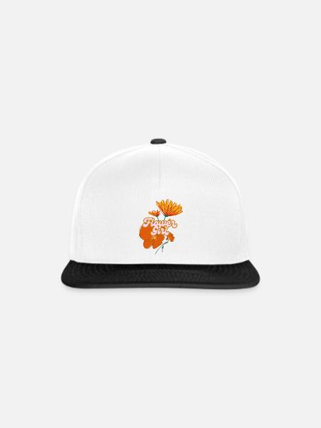 Blumenmädchen Retro Floral - Snapback Cap - Weiß/Schwarz