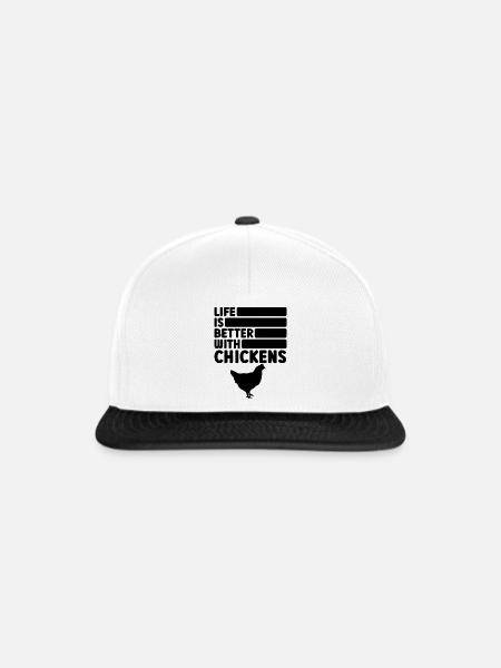 Huhn Spruch Humor - Snapback Cap - Weiß/Schwarz