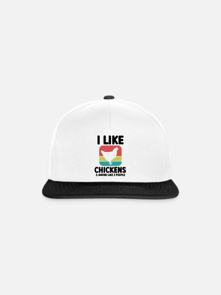 Huhn Spruch Sarkasmus Retro - Snapback Cap - Weiß/Schwarz