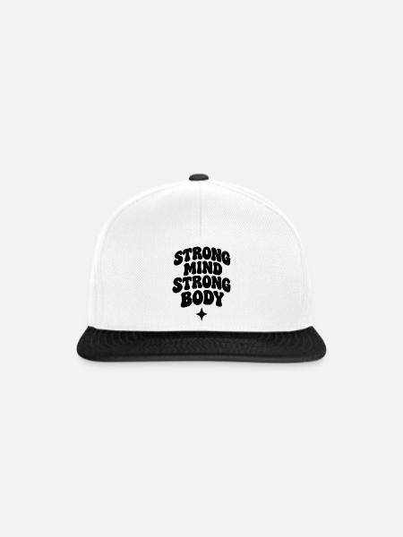 Strong Mind Strong Body - Snapback Cap - Weiß/Schwarz