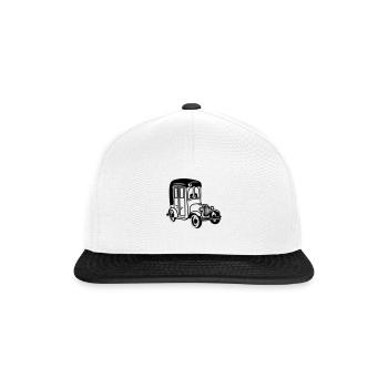 oldie Oldtimer Auto Wagen Fahrzeug witzig - Snapback Cap - Weiß/Schwarz - Vorne