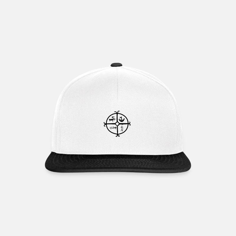 Sami-Motiv - Snapback Cap - Weiß/Schwarz