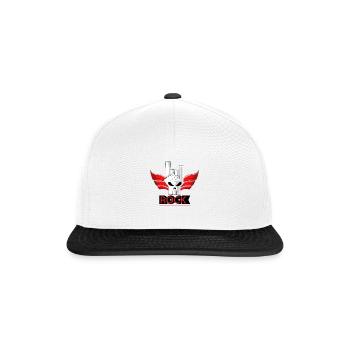 Rock Hand - Snapback Cap - Weiß/Schwarz - Vorne