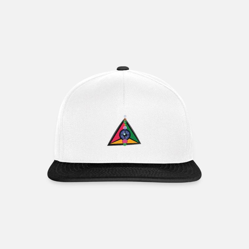 Das dritte Auge, das allsehende Auge. - Snapback Cap - Weiß/Schwarz