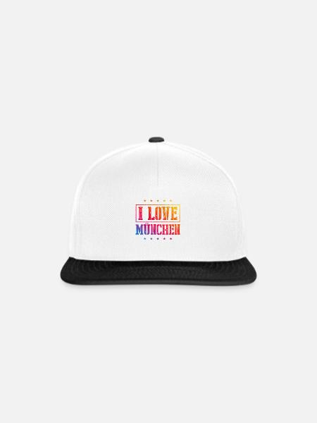 I Love München - Snapback Cap - Weiß/Schwarz