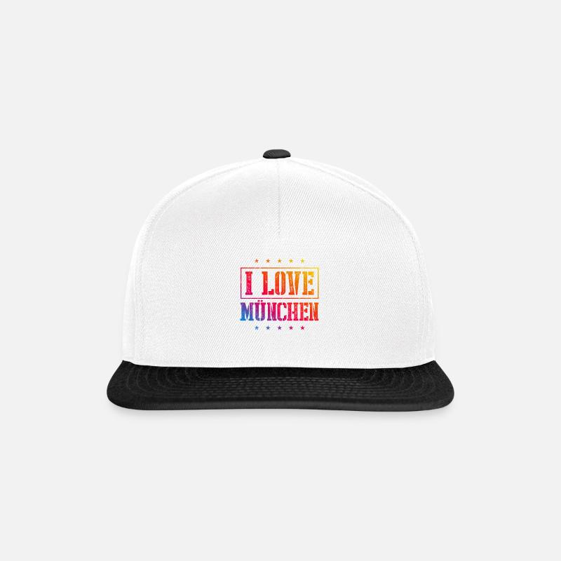I Love München - Snapback Cap - Weiß/Schwarz