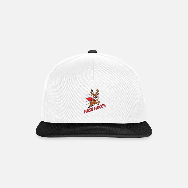 Schneeflocken-Blitz - Snapback Cap - Weiß/Schwarz