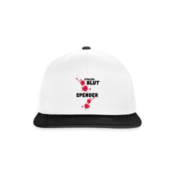 Stolzer Blutspender Blut Spende Geschenk Medizin - Snapback Cap - Weiß/Schwarz - Vorne