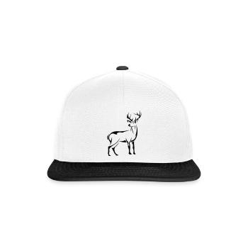 Schöner Hirsch - Snapback Cap - Weiß/Schwarz - Vorne