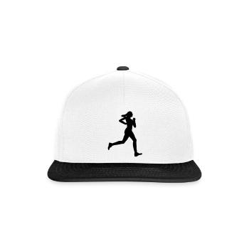 running woman - Snapback Cap - white/black - Front