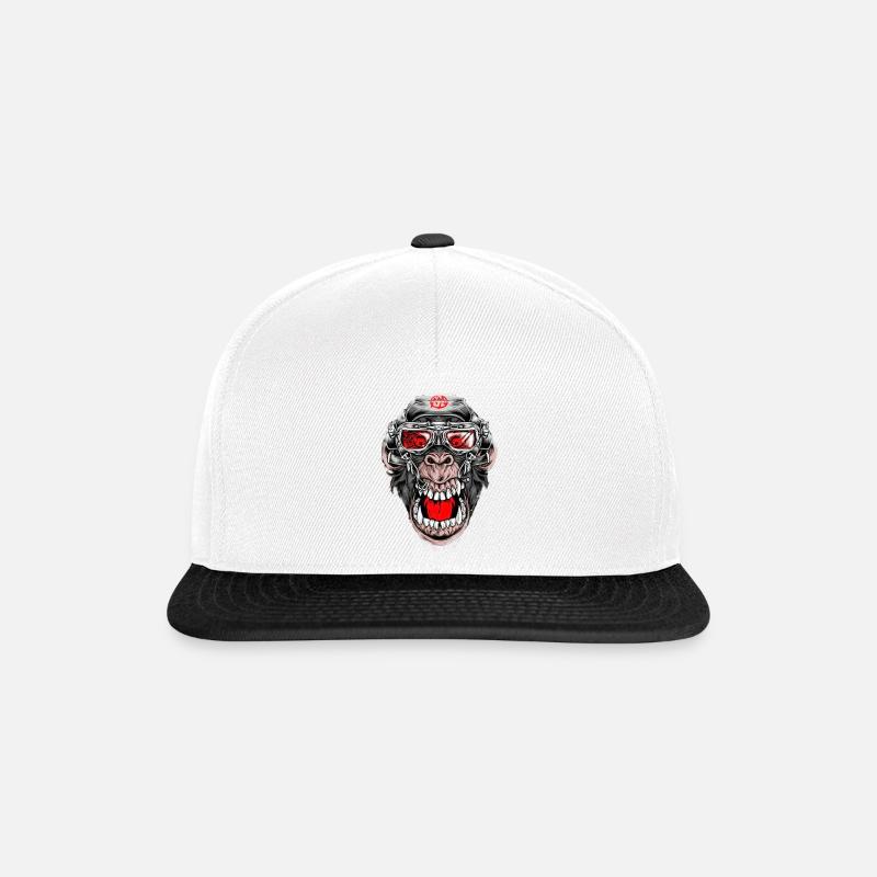 Crazy Monkey - Snapback Cap - Weiß/Schwarz