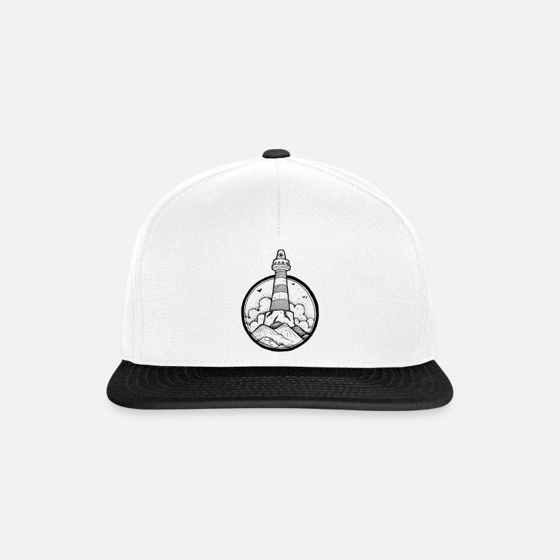 Maritime Leuchtturm - Snapback Cap - Weiß/Schwarz