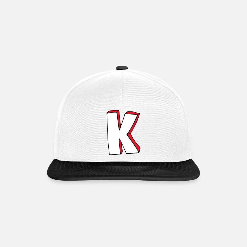 K - Snapback Cap - Weiß/Schwarz