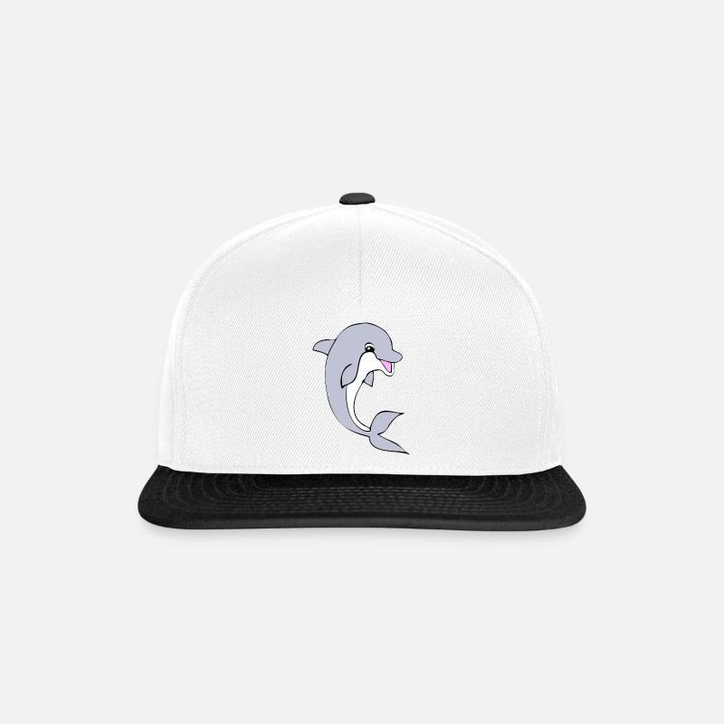 dolphin - Snapback Cap - white/black