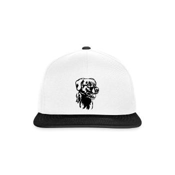 Tête de labrador - Casquette snapback - blanc/noir - Devant