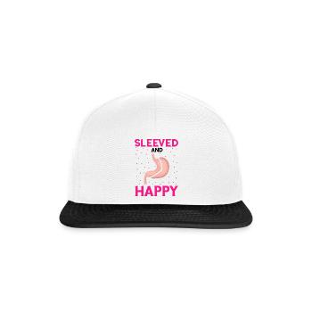 Magenoperation Design für Magenbypass Patient - Snapback Cap - Weiß/Schwarz - Vorne