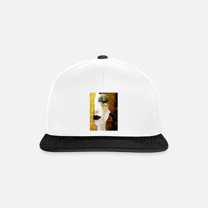 Goldene Tränen, Gustav Klimt - Snapback Cap - Weiß/Schwarz