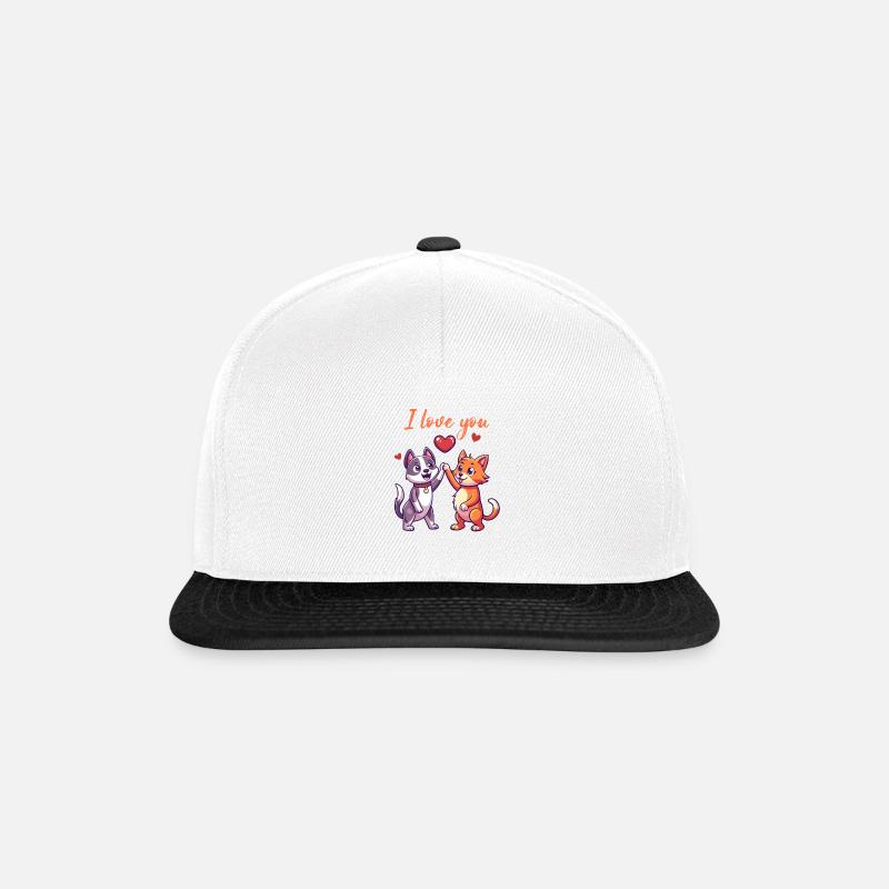 Cat and Dog - Snapback Cap - Weiß/Schwarz
