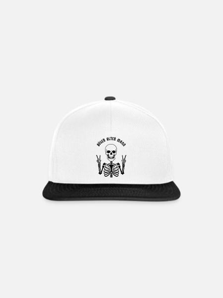 Böser alter Mann - Snapback Cap - Weiß/Schwarz
