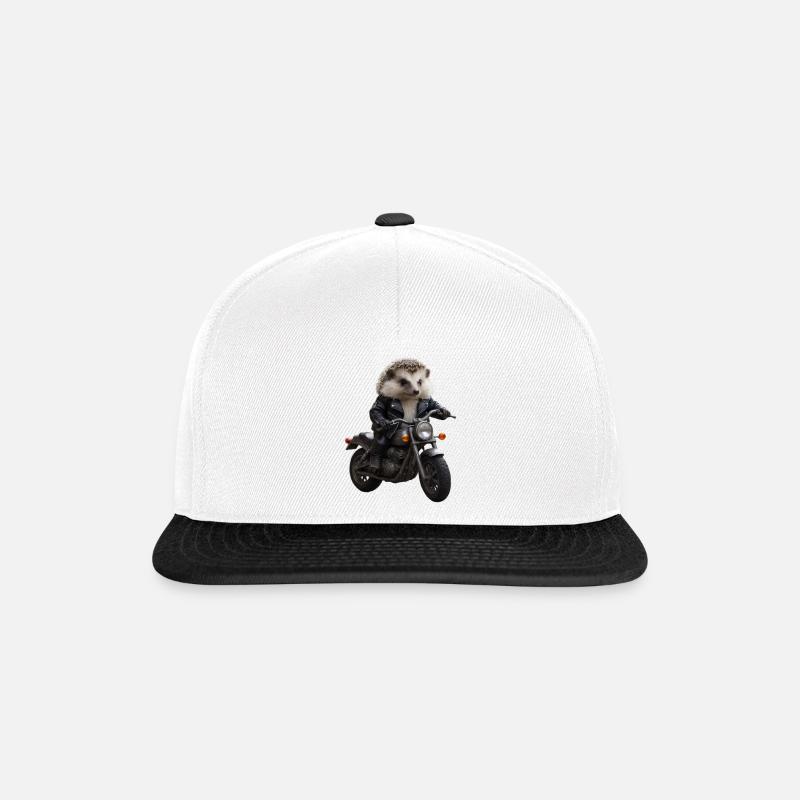 Biker hedgehog - Snapback Cap - white/black