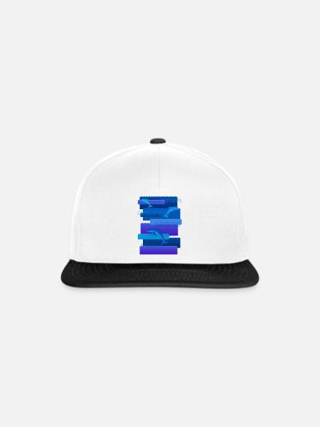 Wellen & Delfine - Snapback Cap - Weiß/Schwarz