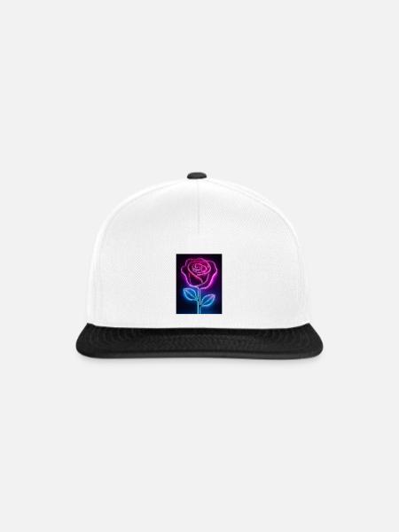 Rose Neon - Snapback Cap - Weiß/Schwarz