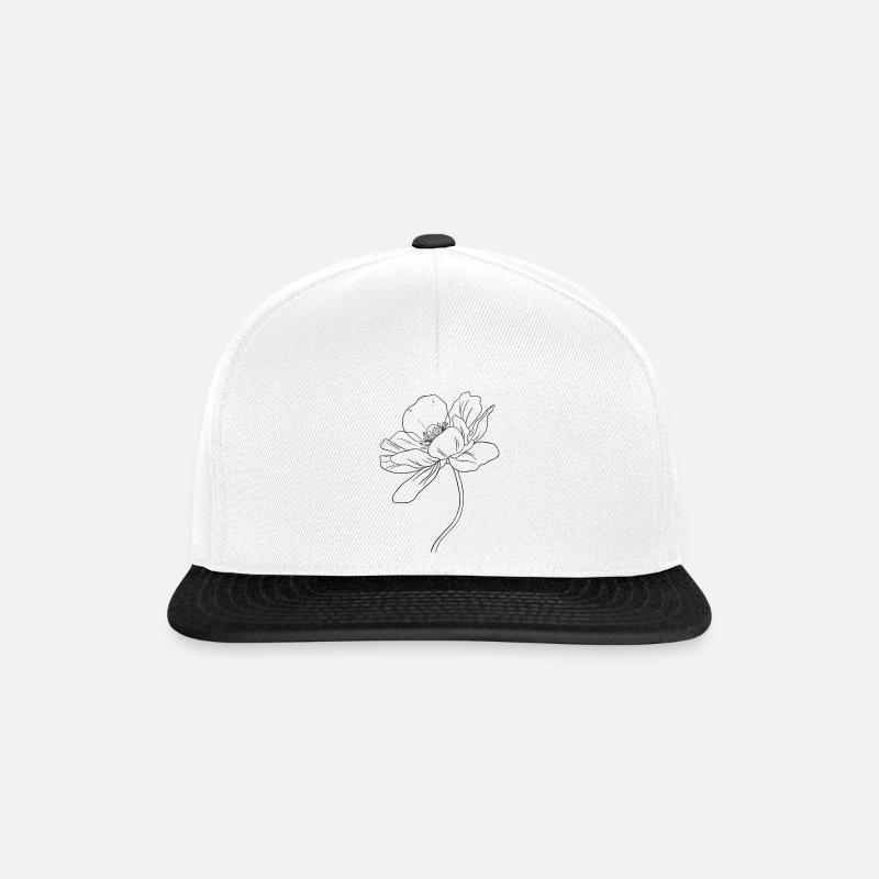 Fleur3 - Casquette snapback - blanc/noir