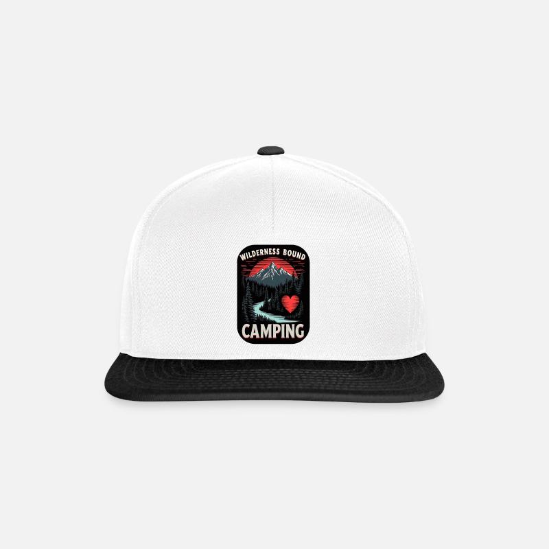 Wilderness Bound Camping Herz - Snapback Cap - Weiß/Schwarz