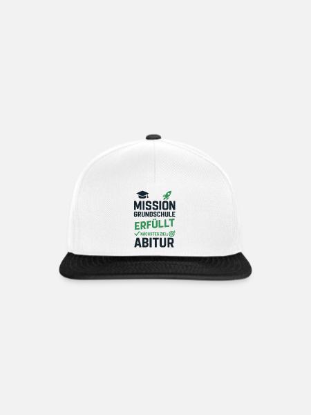 Tschüss Grundschule,Hallo Zukunft - Snapback Cap - Weiß/Schwarz