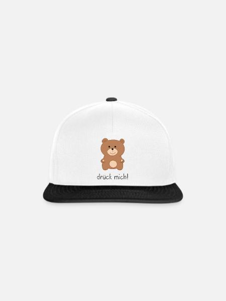 drueck mich - Snapback Cap - Weiß/Schwarz