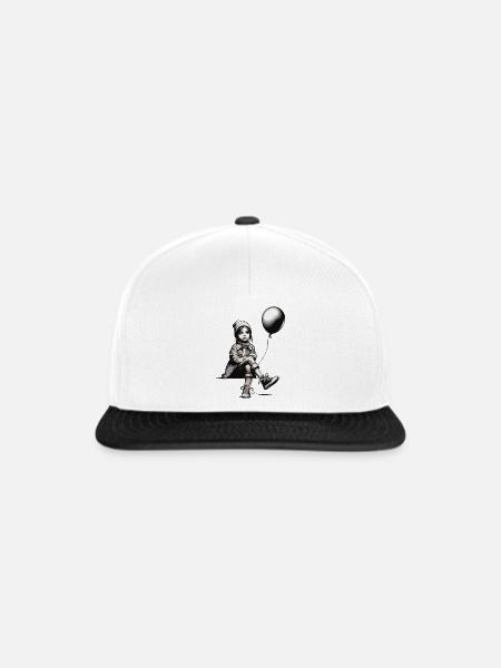 Mädchen mit Luftballon - Snapback Cap - Weiß/Schwarz