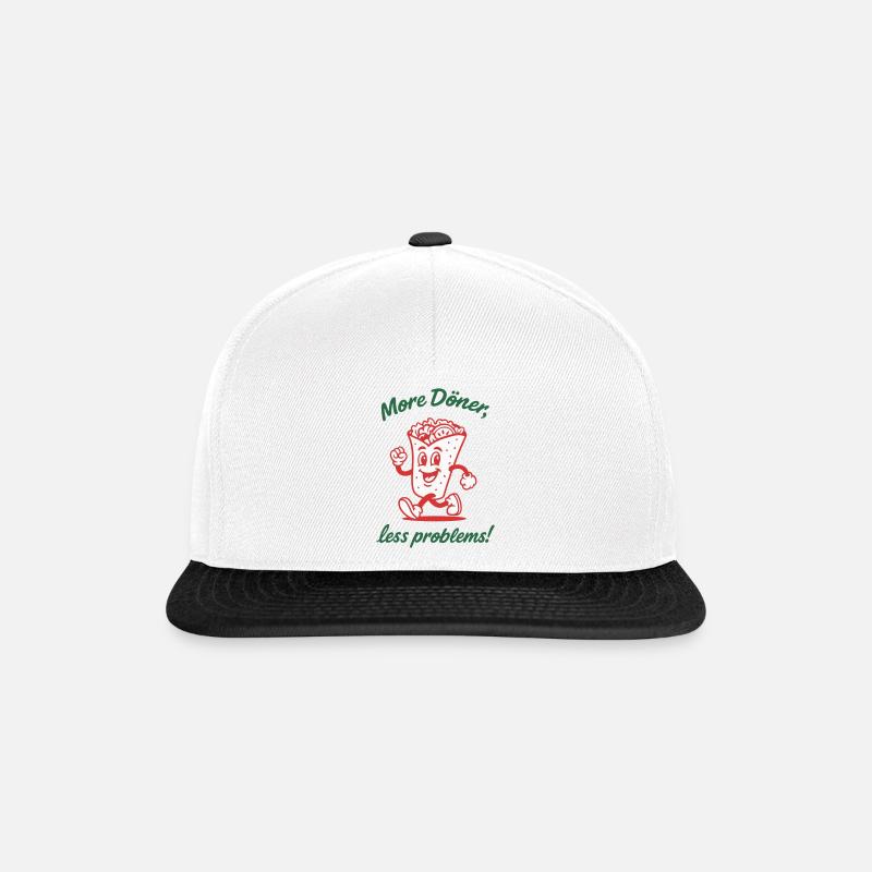 Plus Döner Moins de problèmes - Casquette snapback - blanc/noir