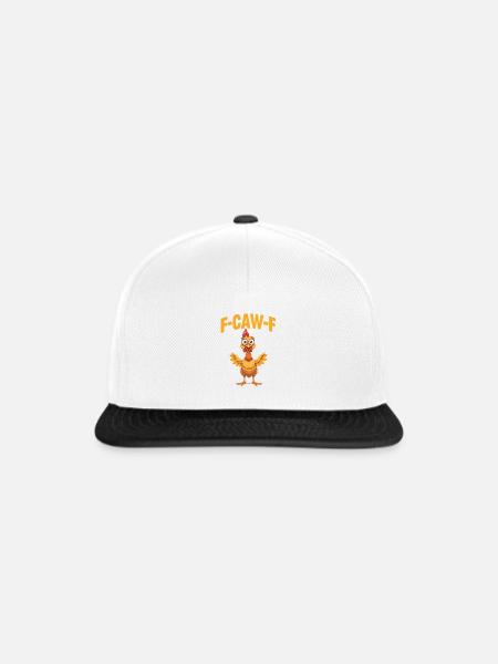 Huhn F-Caw-F Karikatur - Snapback Cap - Weiß/Schwarz