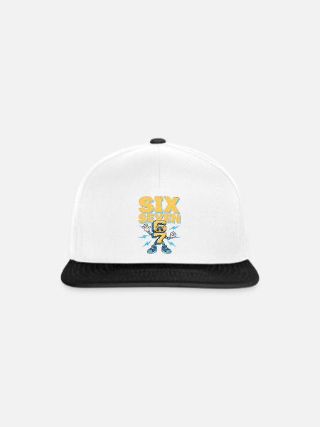 Meme 67 Six Seven 6 7 - Snapback Cap - Weiß/Schwarz