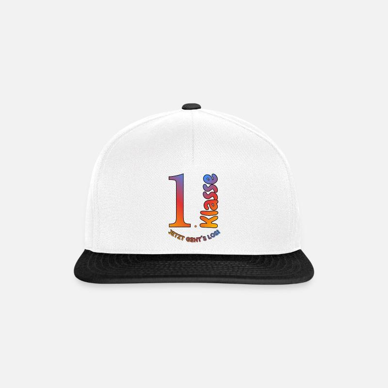 1. Klasse - Jetzt geht´s los! Einschulung - Snapback Cap - Weiß/Schwarz