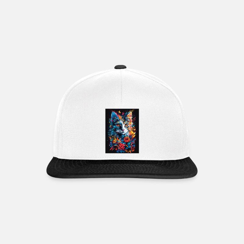 Cat_04 - Snapback Cap - white/black