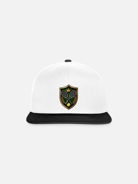 Tennis Wappen - Snapback Cap - Weiß/Schwarz