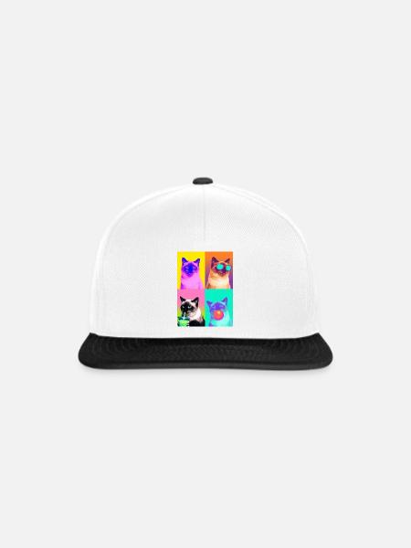 Katzen Himalaya Katze - Snapback Cap - Weiß/Schwarz