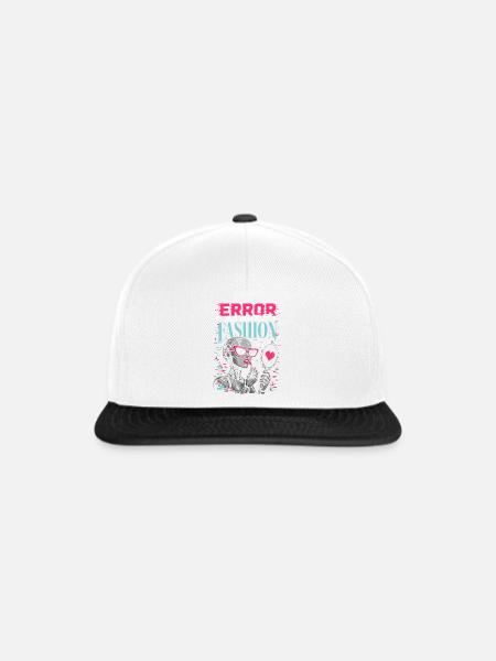 Error Fashion – Futuristischer Roboter-Style - Snapback Cap - Weiß/Schwarz
