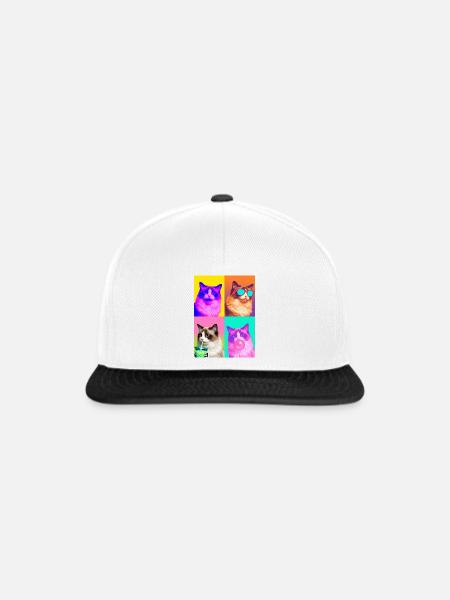 Katzen Ragdoll Katze - Snapback Cap - Weiß/Schwarz