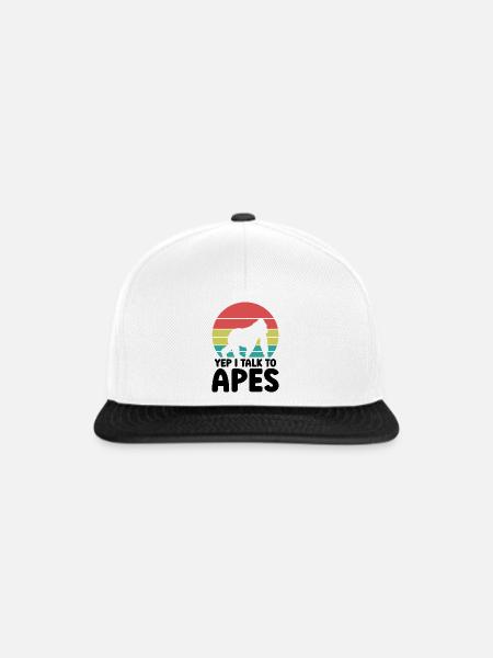 Affe Retro Spruch - Snapback Cap - Weiß/Schwarz