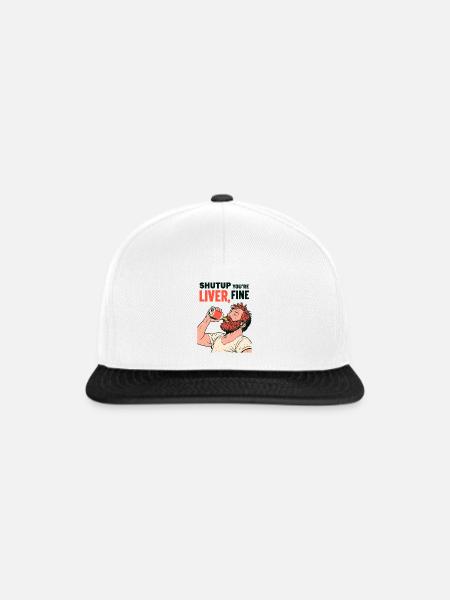 Biertrinker Spruch Illustration - Snapback Cap - Weiß/Schwarz