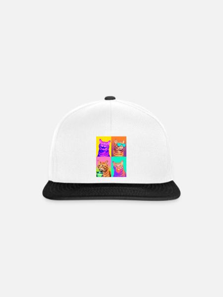 Katzen orange Tabby Katze - Snapback Cap - Weiß/Schwarz